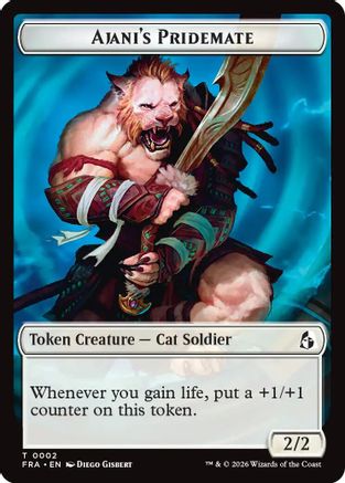 Ajani's Pridemate // Ajani Resolute Double-Sided Token (FRA-2 // 16) - Reality Fracture