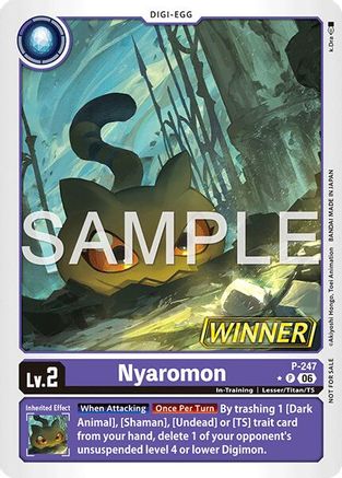 Nyaromon (Official Store Tournament 2026 Vol. 4 Winner) (P-247) - Digimon Promotion Cards Foil