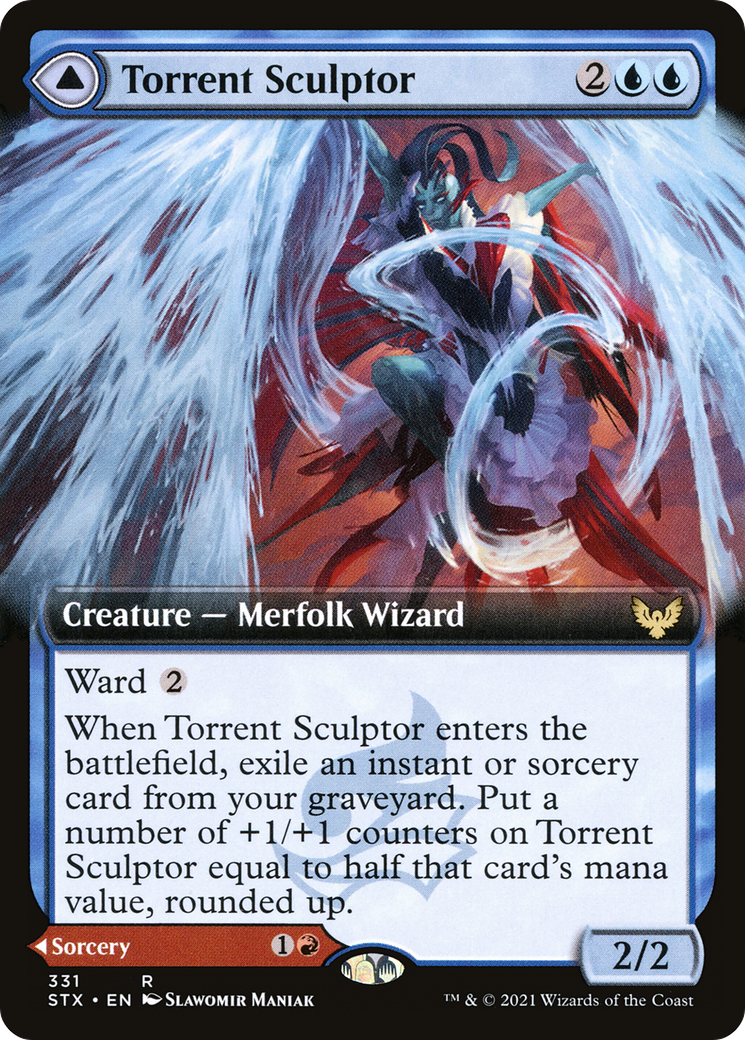 Torrent Sculptor // Flamethrower Sonata (STX-331) - Strixhaven: School of Mages: (Extended Art) Foil
