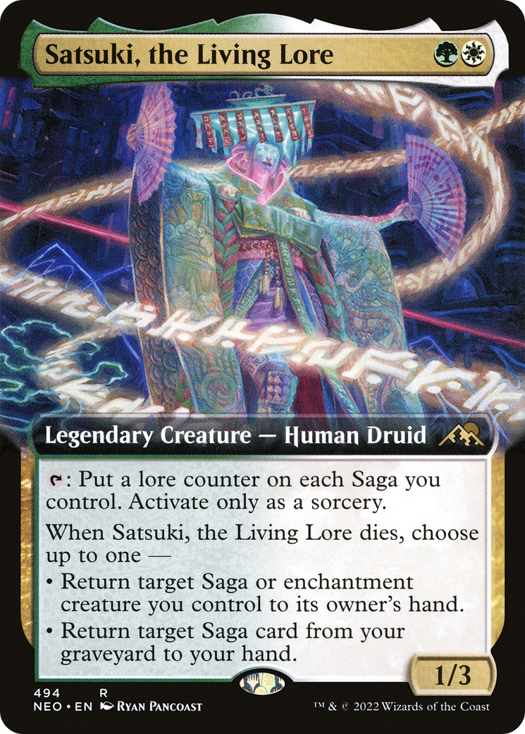 Satsuki, the Living Lore (NEO-494) - Kamigawa: Neon Dynasty: (Extended Art)