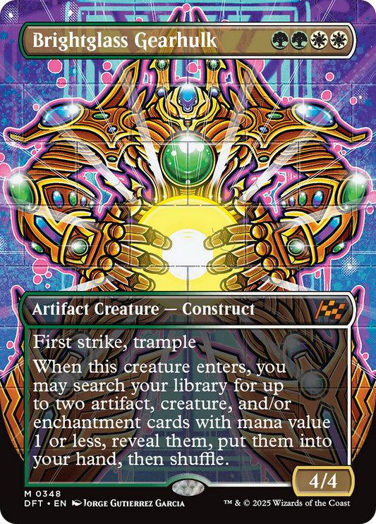Brightglass Gearhulk (Borderless) (DFT-348) - Aetherdrift (Borderless) Foil