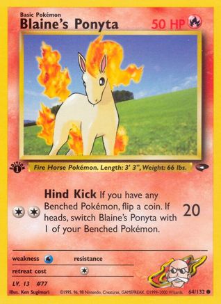 Blaine's Ponyta 064  - Unlimited Gym Challenge - Common