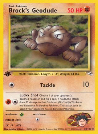 Brock's Geodude (38) 038  - Unlimited Gym Heroes - Uncommon