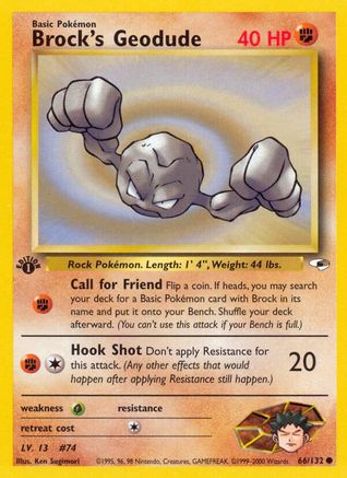 Brock's Geodude (66) 066  - Unlimited Gym Heroes - Common