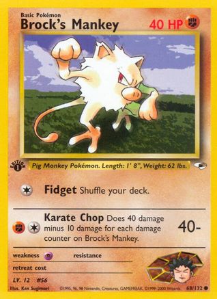 Brock's Mankey (68) 068  - Unlimited Gym Heroes - Common