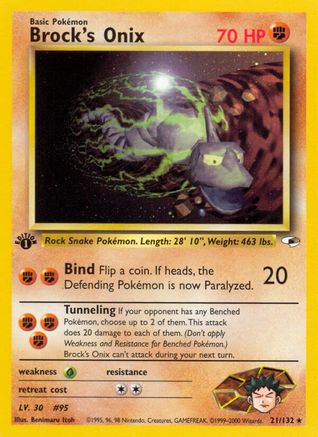 Brock's Onix (21) 021  - Unlimited Gym Heroes - Rare