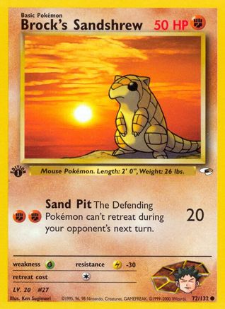 Brock's Sandshrew (72) 072  - Unlimited Gym Heroes - Common