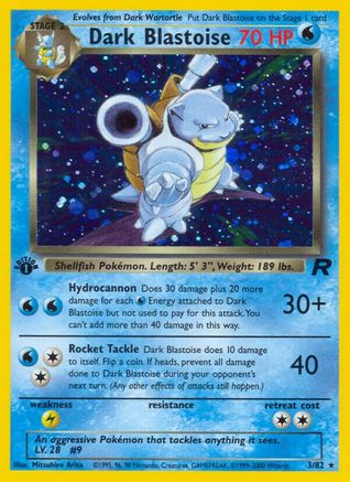 Dark Blastoise (3) 003  - 1st Edition Holofoil Team Rocket - Holo Rare