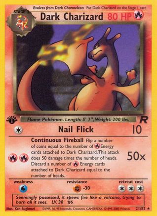 Dark Charizard (21) 021  - 1st Edition Team Rocket - Rare