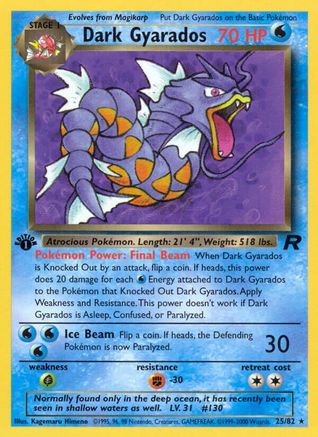 Dark Gyarados (25) 025  - 1st Edition Team Rocket - Rare