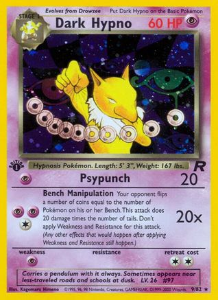 Dark Hypno (9) 009  - Unlimited Holofoil Team Rocket - Holo Rare