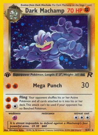 Dark Machamp (10) 010  - 1st Edition Holofoil Team Rocket - Holo Rare