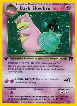 Dark Slowbro (12) 012  - 1st Edition Holofoil Team Rocket - Holo Rare