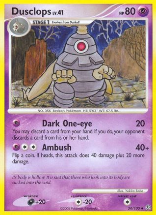 Dusclops (34)  - Reverse Holofoil Stormfront - Uncommon