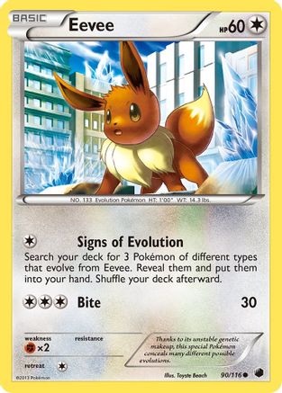 Eevee (90) 090  - Reverse Holofoil Plasma Freeze - Common