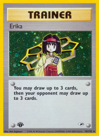 Erika (16) 016  - 1st Edition Holofoil Gym Heroes - Holo Rare