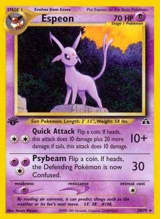 Espeon (20) 020  - 1st Edition Neo Discovery - Rare