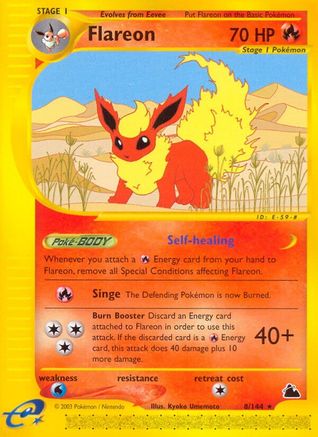 Flareon (8)  - Reverse Holofoil Skyridge - Rare