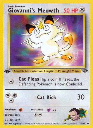 Giovanni's Meowth (74) 074  - Unlimited Gym Challenge - Common