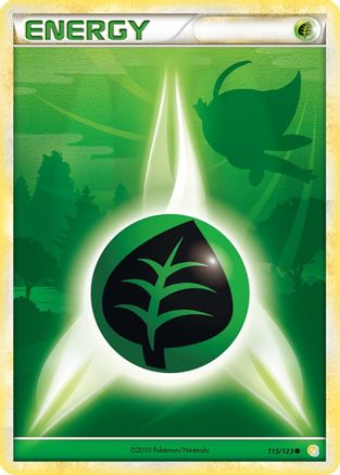 Grass Energy 115  - Reverse Holofoil HeartGold SoulSilver - Common