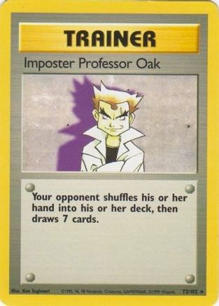 Imposter Professor Oak 073/102  Base Set - Rare