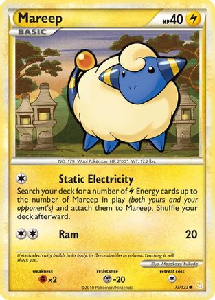 Mareep 073  - Reverse Holofoil HeartGold SoulSilver - Common