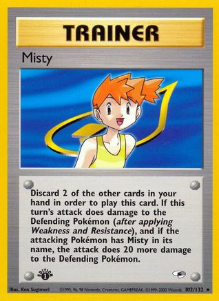 Misty (102) 102  - 1st Edition Gym Heroes - Rare