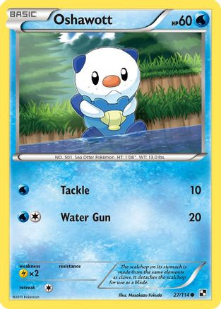 Oshawott (27) 027  - Reverse Holofoil Black and White - Common