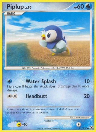 Piplup (71) 071  - Reverse Holofoil Majestic Dawn - Common