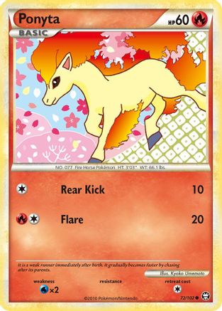 Ponyta 072  - Reverse Holofoil Triumphant - Common