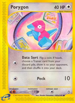 Porygon (103a) 103a  - Reverse Holofoil Aquapolis - Common