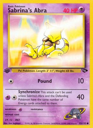 Sabrina's Abra (93) 093  - Unlimited Gym Challenge - Common