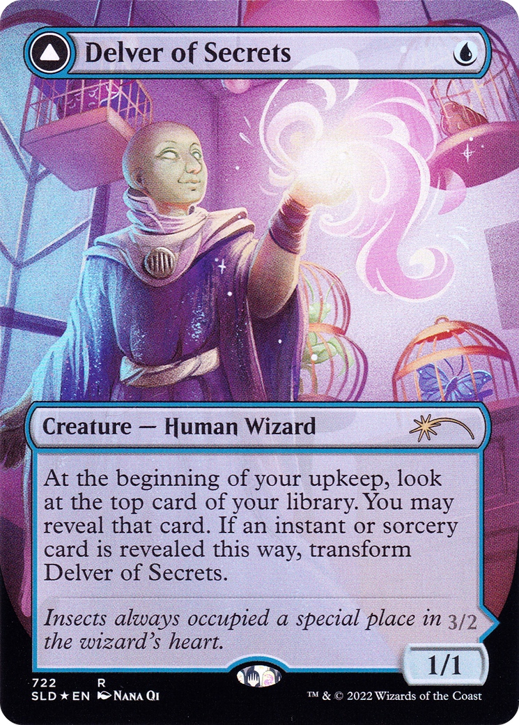 Delver of Secrets (722) (SLD-722) - Secret Lair Drop (Borderless) Foil