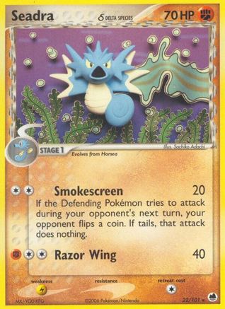 Seadra 022/101  - Reverse Holofoil Dragon Frontiers - Rare