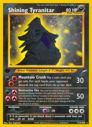 Shining Tyranitar  - Unlimited Holofoil Neo Destiny - Secret Rare