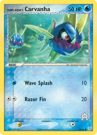 Team Aqua's Carvanha 048/95  - Reverse Holofoil Team Magma vs Team Aqua - Common