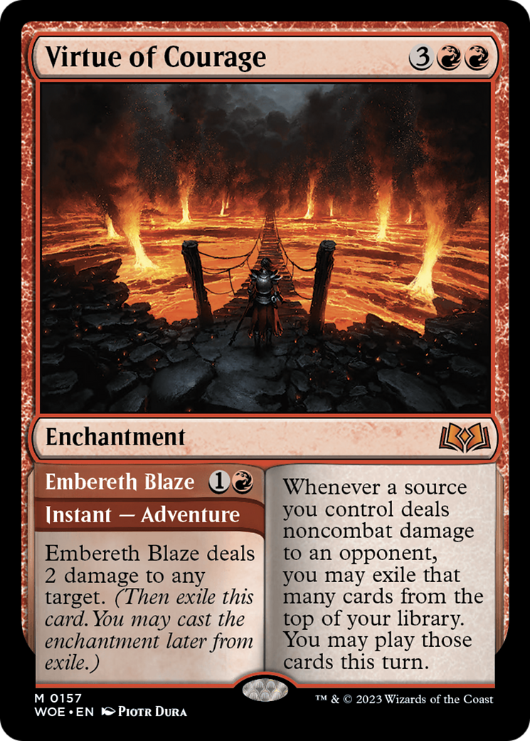 Virtue of Courage // Embereth Blaze (WOE-157) - Wilds of Eldraine