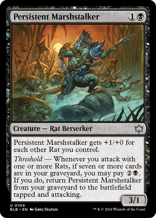 Persistent Marshstalker (BLB-104) - Bloomburrow Foil
