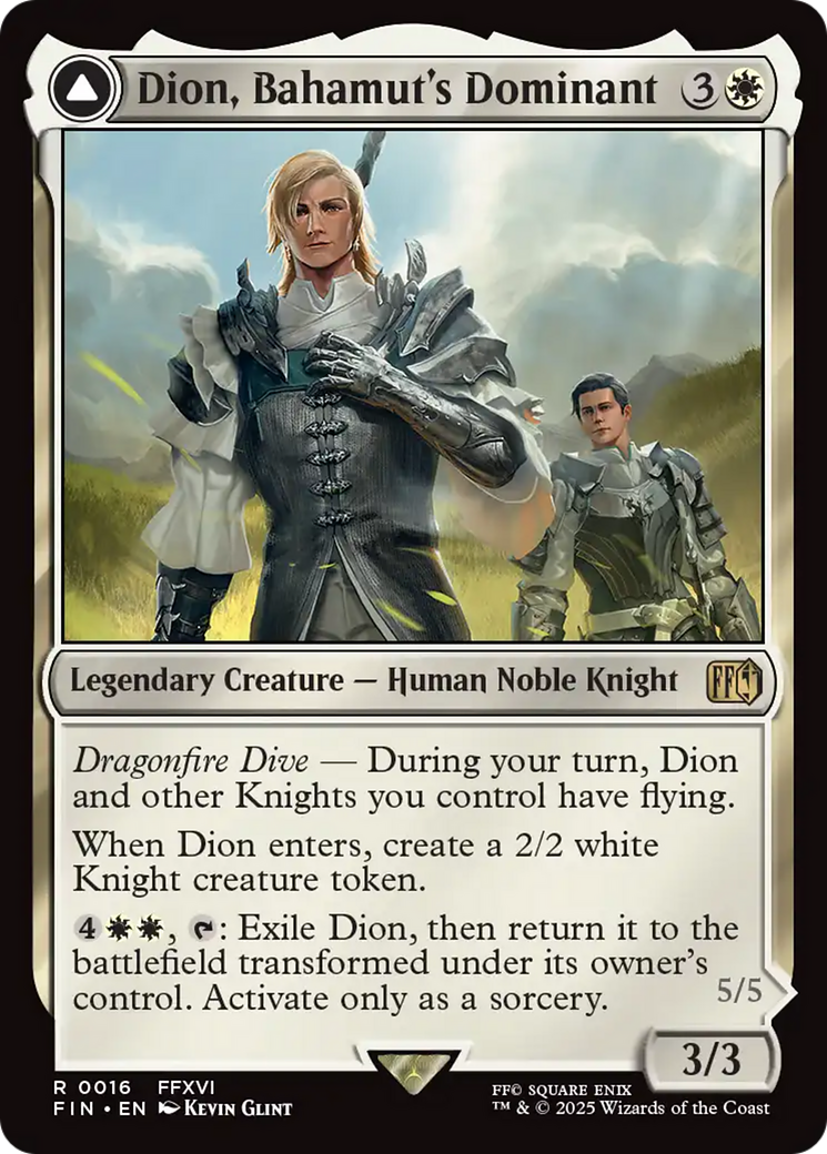 Dion, Bahamut's Dominant // Bahamut, Warden of Light (FIN-016) - FINAL FANTASY: (enchantment)