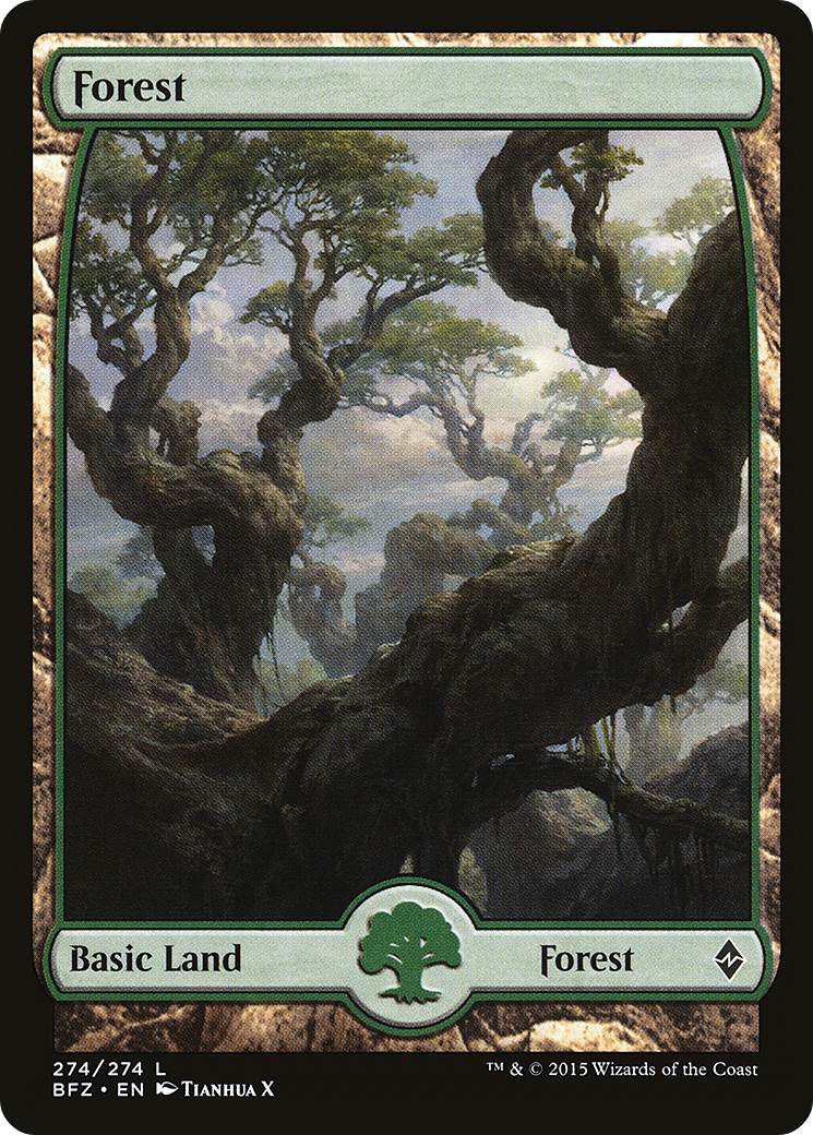 Forest (274) - Full Art (BFZ-274) - Battle for Zendikar Foil