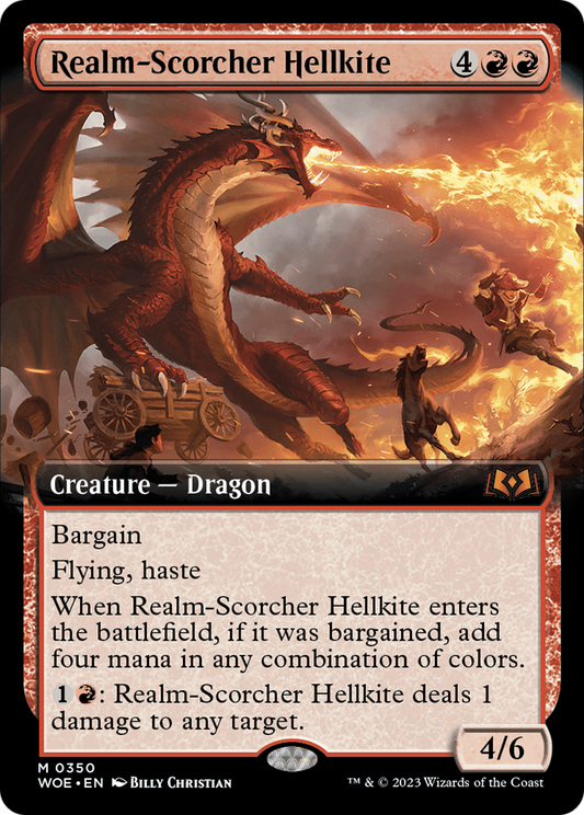 Realm-Scorcher Hellkite (WOE-350) - Wilds of Eldraine: (Extended Art) Foil