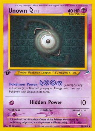 Unown [Z]/105  - Unlimited Neo Destiny - Uncommon