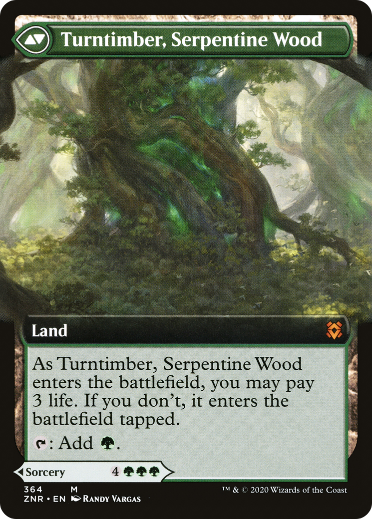 Turntimber Symbiosis // Turntimber, Serpentine Wood (ZNR-364) - Zendikar Rising: (Extended Art)