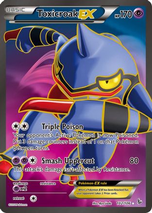 Toxicroak EX (102 Full Art) 102  - Holofoil XY  Flashfire - Ultra Rare
