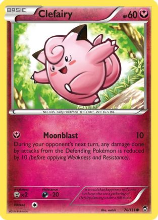 Clefairy (70) 070  - Reverse Holofoil XY  Furious Fists - Common