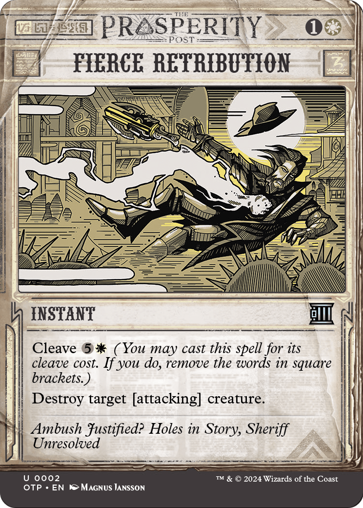 Fierce Retribution (OTP-002) - Breaking News: (Showcase) (Borderless) Foil