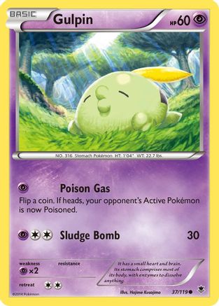 Gulpin  - Reverse Holofoil XY  Phantom Forces - Common