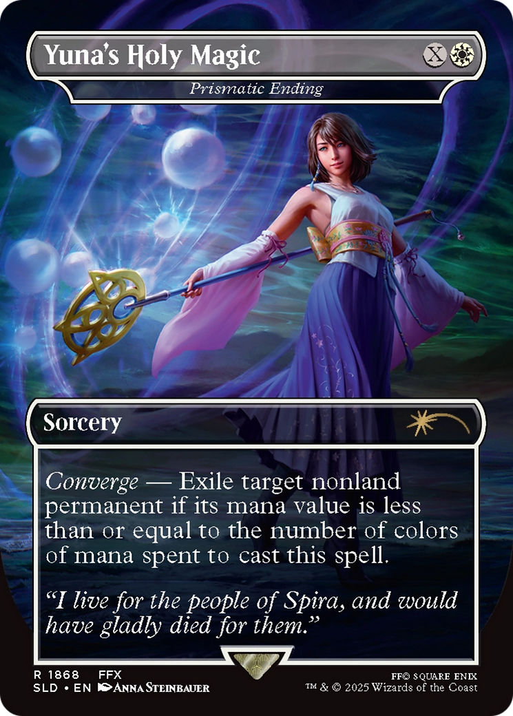 Prismatic Ending (SLD-1868) - Secret Lair Drop / Yuna's Holy Magic (Borderless) Foil