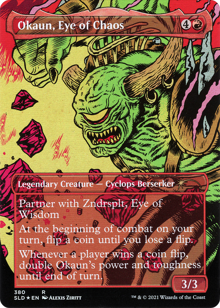 Okaun, Eye of Chaos // Okaun, Eye of Chaos (SLD-380) - Secret Lair Drop (Borderless) Foil