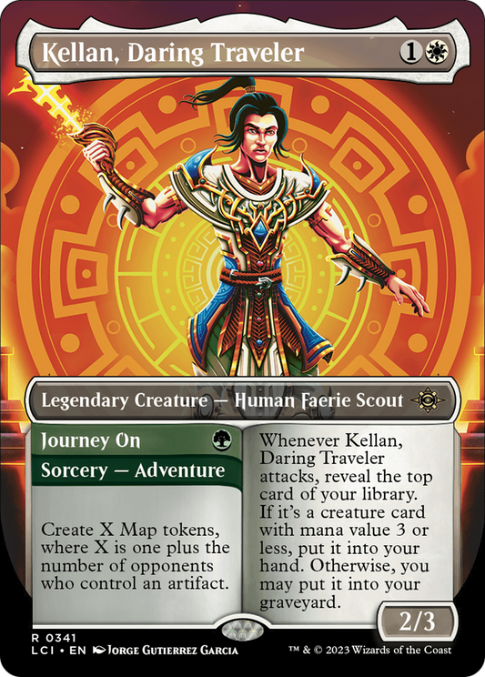 Kellan, Daring Traveler // Journey On (LCI-341) - The Lost Caverns of Ixalan (Borderless) Foil